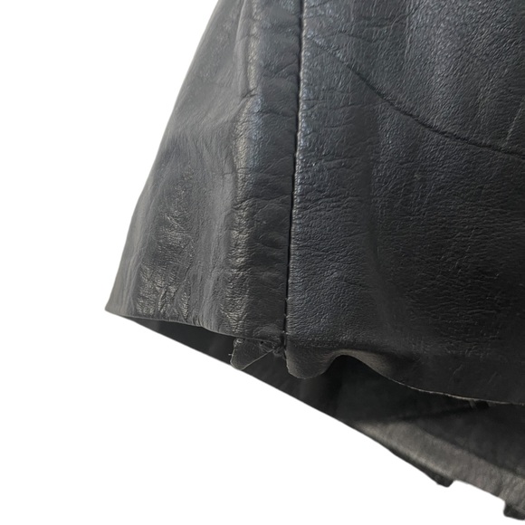 Vintage Via Mix Genuine Leather Black Skirt Size 9 - Picture 8 of 14